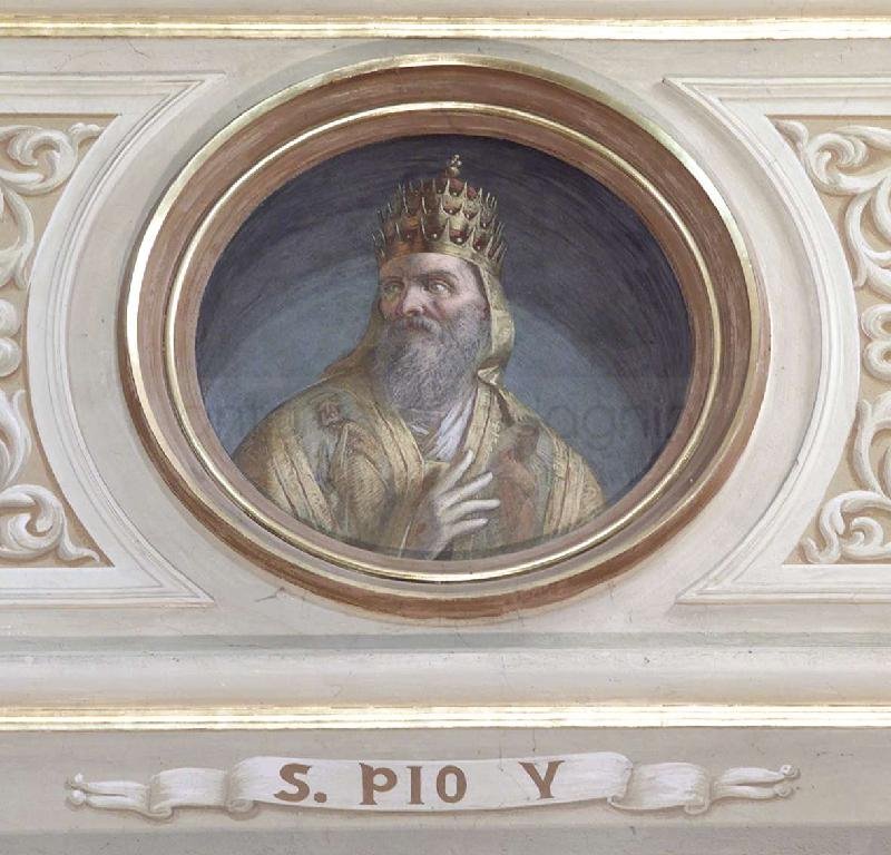 San Pio V -1867 - affresco - chiesa di San Giovanni Evangelista - Poscante (BG)